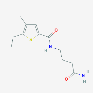 molecular formula C12H18N2O2S B6620664 N-(4-amino-4-oxobutyl)-5-ethyl-4-methylthiophene-2-carboxamide 