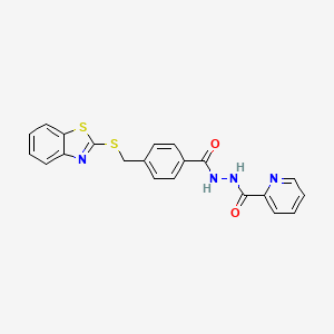 molecular formula C21H16N4O2S2 B6620709 N'-[4-(1,3-benzothiazol-2-ylsulfanylmethyl)benzoyl]pyridine-2-carbohydrazide 