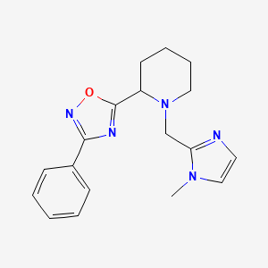 molecular formula C18H21N5O B6620919 5-[1-[(1-Methylimidazol-2-yl)methyl]piperidin-2-yl]-3-phenyl-1,2,4-oxadiazole 