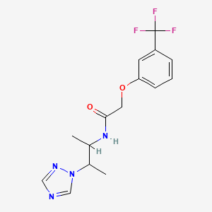 molecular formula C15H17F3N4O2 B6620963 N-[3-(1,2,4-triazol-1-yl)butan-2-yl]-2-[3-(trifluoromethyl)phenoxy]acetamide 