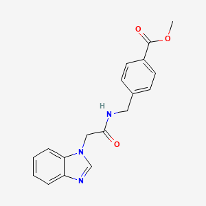 molecular formula C18H17N3O3 B6621116 Methyl 4-[[[2-(benzimidazol-1-yl)acetyl]amino]methyl]benzoate 