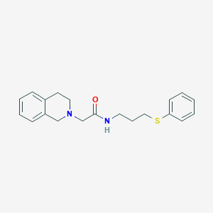 molecular formula C20H24N2OS B6621137 2-(3,4-dihydro-1H-isoquinolin-2-yl)-N-(3-phenylsulfanylpropyl)acetamide 