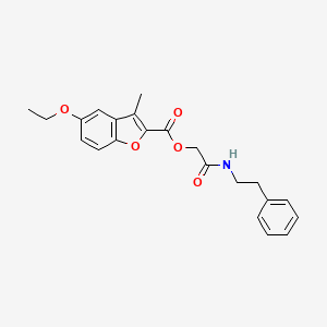 molecular formula C22H23NO5 B6621143 [2-Oxo-2-(2-phenylethylamino)ethyl] 5-ethoxy-3-methyl-1-benzofuran-2-carboxylate 