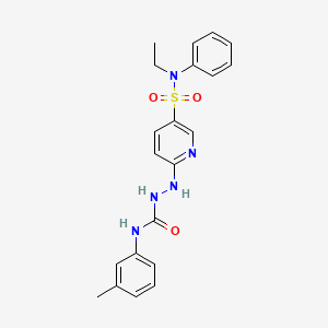 molecular formula C21H23N5O3S B6621149 1-[[5-[Ethyl(phenyl)sulfamoyl]pyridin-2-yl]amino]-3-(3-methylphenyl)urea 