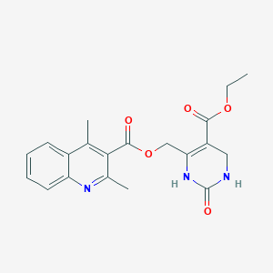 molecular formula C20H21N3O5 B6621203 (5-ethoxycarbonyl-2-oxo-3,4-dihydro-1H-pyrimidin-6-yl)methyl 2,4-dimethylquinoline-3-carboxylate 