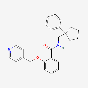 molecular formula C25H26N2O2 B6621300 N-[(1-phenylcyclopentyl)methyl]-2-(pyridin-4-ylmethoxy)benzamide 