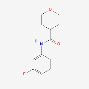 molecular formula C12H14FNO2 B6621305 N-(3-fluorophenyl)oxane-4-carboxamide 