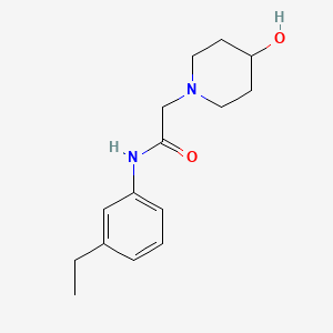 molecular formula C15H22N2O2 B6621429 N-(3-ethylphenyl)-2-(4-hydroxypiperidin-1-yl)acetamide 