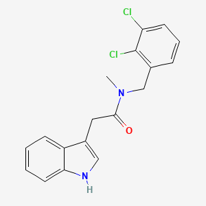 molecular formula C18H16Cl2N2O B6621501 N-[(2,3-dichlorophenyl)methyl]-2-(1H-indol-3-yl)-N-methylacetamide 