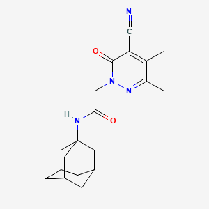molecular formula C19H24N4O2 B6621622 N-(1-adamantyl)-2-(5-cyano-3,4-dimethyl-6-oxopyridazin-1-yl)acetamide 