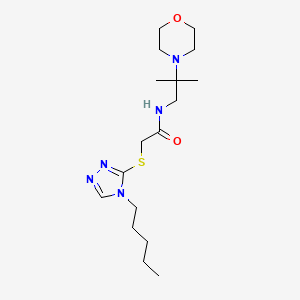 molecular formula C17H31N5O2S B6621703 N-(2-methyl-2-morpholin-4-ylpropyl)-2-[(4-pentyl-1,2,4-triazol-3-yl)sulfanyl]acetamide 