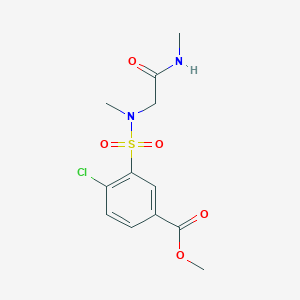 molecular formula C12H15ClN2O5S B6621714 Methyl 4-chloro-3-[methyl-[2-(methylamino)-2-oxoethyl]sulfamoyl]benzoate 