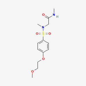 molecular formula C13H20N2O5S B6621722 2-[[4-(2-methoxyethoxy)phenyl]sulfonyl-methylamino]-N-methylacetamide 