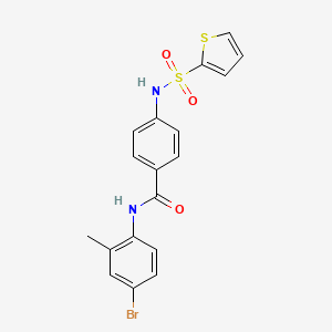 molecular formula C18H15BrN2O3S2 B6621998 N-(4-bromo-2-methylphenyl)-4-(thiophen-2-ylsulfonylamino)benzamide 