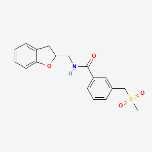 molecular formula C18H19NO4S B6622002 N-(2,3-dihydro-1-benzofuran-2-ylmethyl)-3-(methylsulfonylmethyl)benzamide 