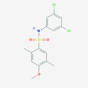 molecular formula C15H15Cl2NO3S B6622330 N-(3,5-dichlorophenyl)-4-methoxy-2,5-dimethylbenzene-1-sulfonamide 