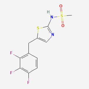 molecular formula C11H9F3N2O2S2 B6622506 N-[5-[(2,3,4-trifluorophenyl)methyl]-1,3-thiazol-2-yl]methanesulfonamide 