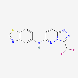 molecular formula C13H8F2N6S B6622564 N-[3-(difluoromethyl)-[1,2,4]triazolo[4,3-b]pyridazin-6-yl]-1,3-benzothiazol-5-amine 