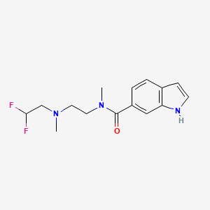molecular formula C15H19F2N3O B6622638 N-[2-[2,2-difluoroethyl(methyl)amino]ethyl]-N-methyl-1H-indole-6-carboxamide 