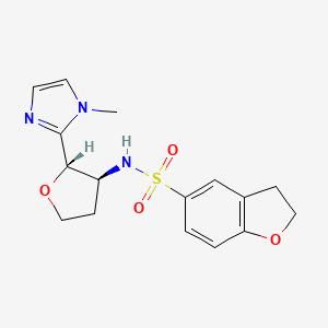 molecular formula C16H19N3O4S B6622698 N-[(2S,3S)-2-(1-methylimidazol-2-yl)oxolan-3-yl]-2,3-dihydro-1-benzofuran-5-sulfonamide 