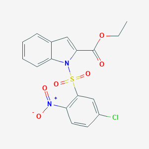 1H-Indole-2-carboxylic acid, 1-((5-chloro-2-nitrophenyl)sulfonyl)-, ethyl ester