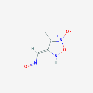 molecular formula C4H5N3O3 B066248 4-Methylfurazan-3-carbaldehyde oxime 5-oxide CAS No. 184580-93-6
