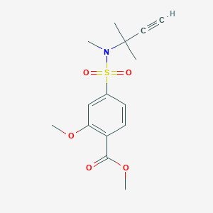 molecular formula C15H19NO5S B6626184 Methyl 2-methoxy-4-[methyl(2-methylbut-3-yn-2-yl)sulfamoyl]benzoate 