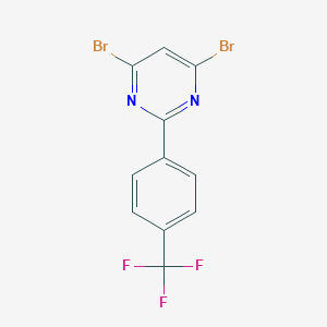 molecular formula C11H5Br2F3N2 B066266 4,6-Dibromo-2-[4-(trifluoromethyl)phenyl]pyrimidine CAS No. 180608-06-4