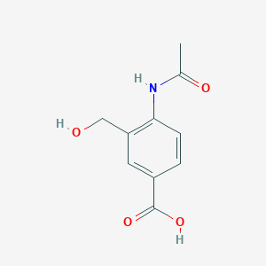 molecular formula C10H11NO4 B066270 4-Acetamido-3-(hydroxymethyl)benzoic acid CAS No. 183430-33-3