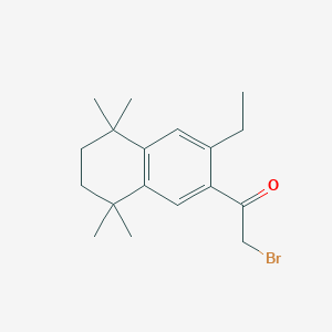 molecular formula C18H25BrO B066272 2-Bromo-1-(3-ethyl-5,5,8,8-tetramethyl-5,6,7,8-tetrahydronaphthalen-2-yl)ethan-1-one CAS No. 175136-57-9
