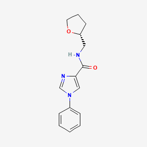 molecular formula C15H17N3O2 B6627281 N-[[(2R)-oxolan-2-yl]methyl]-1-phenylimidazole-4-carboxamide 