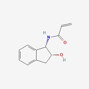 molecular formula C12H13NO2 B6627327 N-[(1S)-2alpha-Hydroxyindan-1alpha-yl]acrylamide 