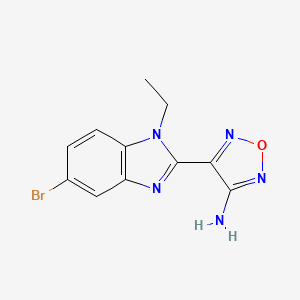 molecular formula C11H10BrN5O B6627357 4-(5-Bromo-1-ethyl-1H-benzoimidazol-2-yl)furazan-3-ylamine 