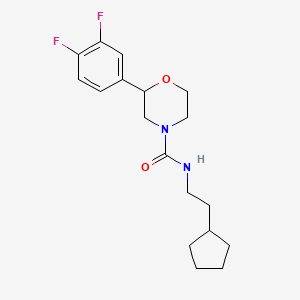 molecular formula C18H24F2N2O2 B6627589 N-(2-cyclopentylethyl)-2-(3,4-difluorophenyl)morpholine-4-carboxamide 