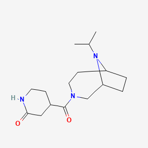 molecular formula C16H27N3O2 B6627693 4-(9-Propan-2-yl-3,9-diazabicyclo[4.2.1]nonane-3-carbonyl)piperidin-2-one 