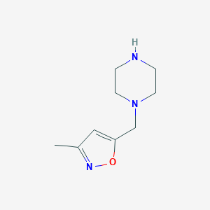 molecular formula C9H15N3O B066277 3-Methyl-5-(piperazin-1-ylmethyl)-1,2-oxazole CAS No. 173850-53-8