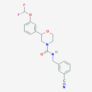 molecular formula C20H19F2N3O3 B6627703 N-[(3-cyanophenyl)methyl]-2-[3-(difluoromethoxy)phenyl]morpholine-4-carboxamide 