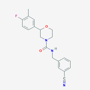 molecular formula C20H20FN3O2 B6627734 N-[(3-cyanophenyl)methyl]-2-(4-fluoro-3-methylphenyl)morpholine-4-carboxamide 