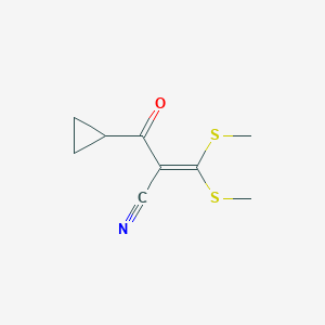 molecular formula C9H11NOS2 B066280 2-(Cyclopropylcarbonyl)-3,3-di(methylthio)acrylonitrile CAS No. 175137-55-0