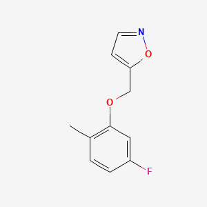 molecular formula C11H10FNO2 B6628214 5-[(5-Fluoro-2-methylphenoxy)methyl]-1,2-oxazole 