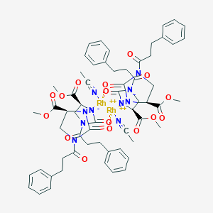 molecular formula C60H66N10O16Rh2 B066285 acetonitrile;(4S)-4-methoxycarbonyl-1-(3-phenylpropanoyl)-4,5-dihydroimidazol-2-olate;rhodium(2+) CAS No. 185437-81-4