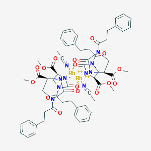 molecular formula C60H66N10O16Rh2 B066285 acetonitrile;methyl (4S)-2-oxo-1-(3-phenylpropanoyl)imidazolidin-3-ide-4-carboxylate;rhodium(2+) CAS No. 185437-81-4