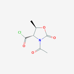 molecular formula C7H8ClNO4 B066286 (4S,5R)-3-acetyl-5-methyl-2-oxo-1,3-oxazolidine-4-carbonyl Chloride CAS No. 171563-11-4