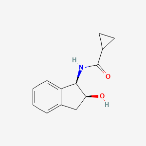molecular formula C13H15NO2 B6628850 N-[(1R,2S)-2-hydroxy-2,3-dihydro-1H-inden-1-yl]cyclopropanecarboxamide 