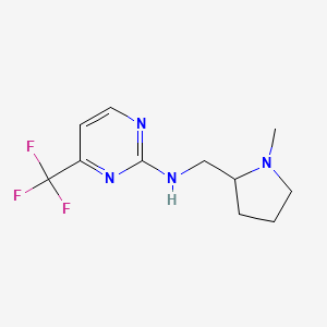 molecular formula C11H15F3N4 B6628856 N-[(1-methylpyrrolidin-2-yl)methyl]-4-(trifluoromethyl)pyrimidin-2-amine 