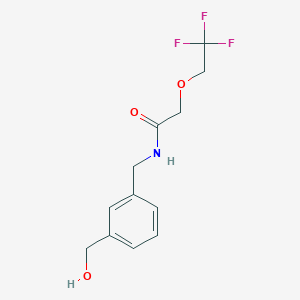 molecular formula C12H14F3NO3 B6628905 N-[[3-(hydroxymethyl)phenyl]methyl]-2-(2,2,2-trifluoroethoxy)acetamide 