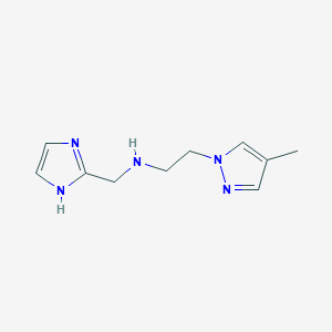 molecular formula C10H15N5 B6628948 N-(1H-imidazol-2-ylmethyl)-2-(4-methylpyrazol-1-yl)ethanamine 