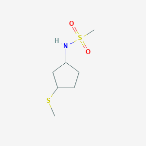 molecular formula C7H15NO2S2 B6629040 N-(3-methylsulfanylcyclopentyl)methanesulfonamide 