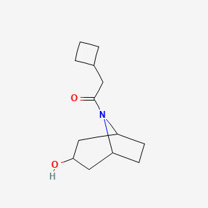 molecular formula C13H21NO2 B6629088 2-Cyclobutyl-1-(3-hydroxy-8-azabicyclo[3.2.1]octan-8-yl)ethanone 