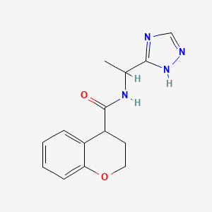 molecular formula C14H16N4O2 B6629119 N-[1-(1H-1,2,4-triazol-5-yl)ethyl]-3,4-dihydro-2H-chromene-4-carboxamide 